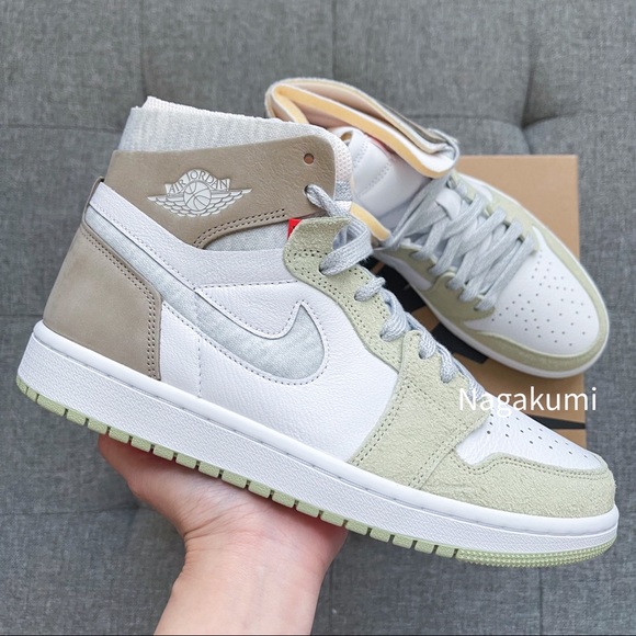 🫒 Nike Air Jordan 1 High Olive green shoes - Picture 2 of 4